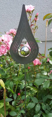 Produktbild von Skulptur Love Tropfen 80 cm Edelstahl Gartendekoration Beetstecker Gartenstecker