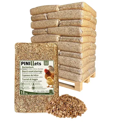 Produktbild von PINI Buchenhack 450 kg staubfreie hygienische Einstreu grob für Küken Hühner