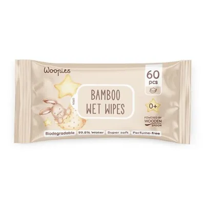 Zdjęcie produktu dla Chusteczki nawilżane Woopies Wooden Spoon, biodegradowalne, 60 sztuk