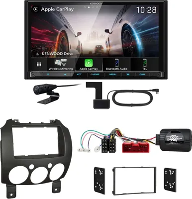 Produktbild von Kenwood DMX8021DABS Android Auto CarPlay Einbauset für Mazda 2 2008-2014