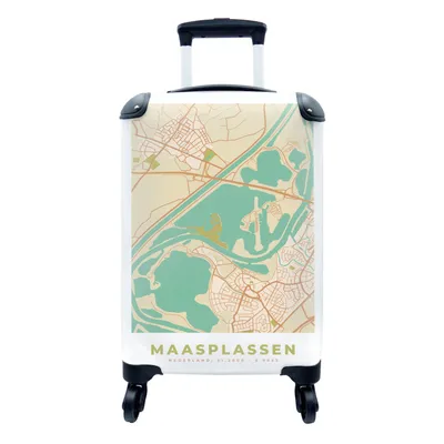 Obrázek produktu pro Kufr Příruční zavazadlo na kolečkách Malý cestovní kufr na 4 kolečkách Vintage - Maasplassen - Mapa - Plánek města - Velikost kabiny < 55x40x23 cm a