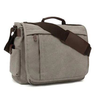Produktbild von Umhängetasche Umhängetasche Herren Schultertasche 15.6 Zoll Kuriertasche aus Canvas, Hochwertige Herrentasche