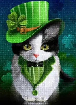 Produktbild von Diamantkatze Elegante Stickerei 45x60 cm