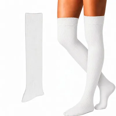 Productafbeelding van green-goose Alpaca Wollen Kniekousen - Maat 39-42 - Wit, AI-gegenereerde afbeelding