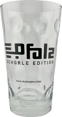 Produktbild von Pfalz Schorle Edition Dubbeglas 0,5 L (Klar - Aufdruck Schwarz) - Schorleglas für eine echte Pfälzer Schorle