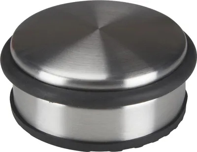 Produktbild von Perel Türstopper Boden, Edelstahl, 1,1 kg schwer, ohne Bohren, rutschfeste Gummibasis gegen Kratzer,