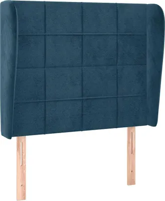 Produktbild von vidaXL Kopfteil mit Ohren Dunkelblau 83x23x118/128 cm Samt