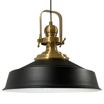 Produktbild von Pendelleuchte Hängelampe Industrial Schwarz Metall, Ø40cm, E27, Vintage Lampe