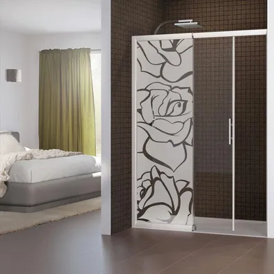 Image de Film anti-regards – Motif roses – Film autocollant pour fenêtres et portes de douche – 150 x 45 cm