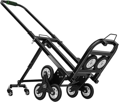 Produktbild von Treppensteiger Sackkarre Klappbarer Treppenwagen 150KG Stahlrahmen 10 Räder Mehrradaufbau Leichtgängig