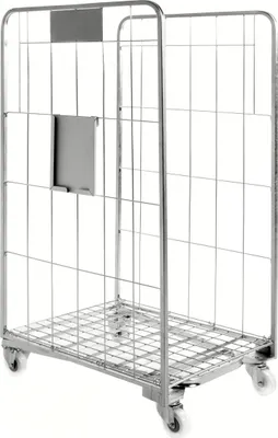 Produktbild von Kongamek Rollcontainer verzinkt 800x700x1570mm stapelbar mit Gitterboden und 2 Gitterwänden 125x300mm