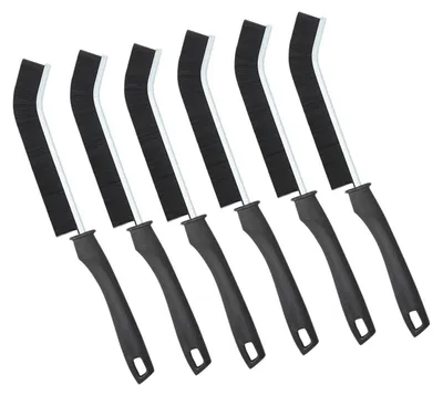 Image de 6 brosses de nettoyage pour joints, à poils durs, idéales pour la salle de bain et la cuisine