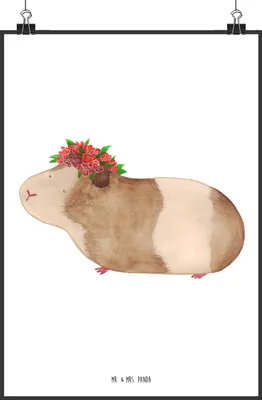 Produktbild von Mr. & Mrs. Panda Bild Meerschweinchen Weisheit DIN A0 - Weiß - Geschenk, Spruch, Wunder, wanddeko, Motivation, Plakat, Wunderland, Wandbild, drucke, Lustige Sprüche
