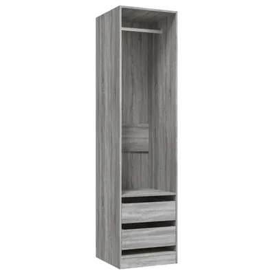 Produktbild von Kleiderschrank mit Schubladen Grau Sonoma 50x50x200 cm