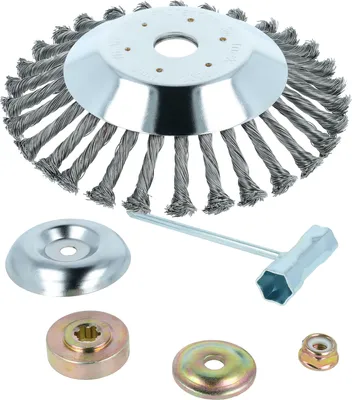 Produktbild von vhbw Metall-Unkrautbürste kompatibel mit Makita DBC250, 340, 300, 290 Gartengerät, Freischneider - Mit Zubehör-Set
