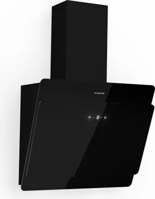 Image de Klarstein Hotte Aspirante 60cm, Hottes de Cuisine Inclinées, Filtre de Hotte en Aluminium, Débit d'Air Puissant 607m³/h, LED, Ecran Tactile, Extracteur d'Air Silencieux, Hotte Efficace avec Evacuation