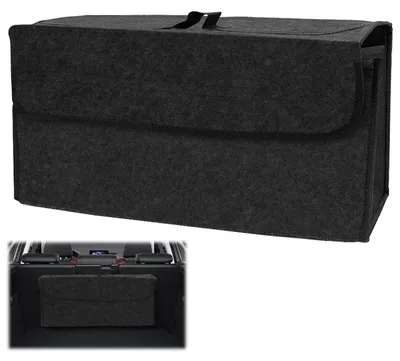 Image de Organisateur de coffre pliable en feutre, dimensions 50x17x23 cm, avec bandes velcro antidérapantes