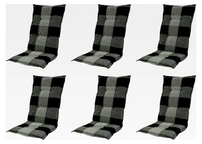 Produktbild von Hochlehnerauflage 6 x 8 cm, grau anthrazit kariert