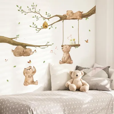 Immagine prodotto di Adesivi murali a forma di orso per la decorazione della cameretta dei bambini