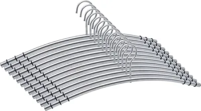Produktbild von Momex - 12 Metall Premium Kleiderbügel aus Edelstahl, rostfrei und rutschfest, hochwertig und robust