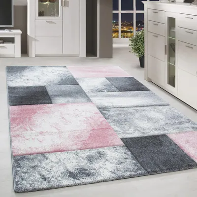 Zdjęcie produktu dla Homebyhome Dywan z krótkim włosiem Nowoczesny design Miękki, łatwy w pielęgnacji i z konturowym wycięciem do salonu Rozmiar 120x170 cm