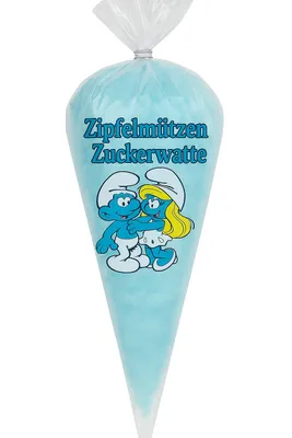 Produktbild von Zuckerwatte | Blaue Zipfelmützen Zuckerwatte im Poly-Spitzbeutel 70g | Heidelbeergeschmack