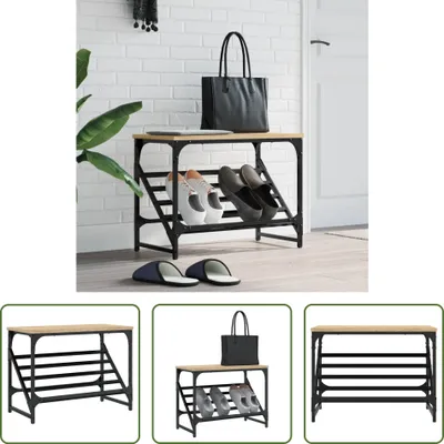 Produktbild von The Living Store Schuhregal Sonoma-Eiche 60x30x45 cm Holzwerkstoff