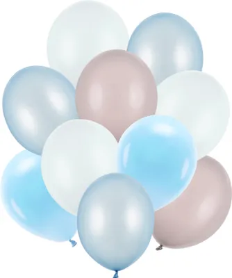 Produktbild von Luftballon Ø30cm Set | 10 Stk. Blau/Weiß/Rosa Mix