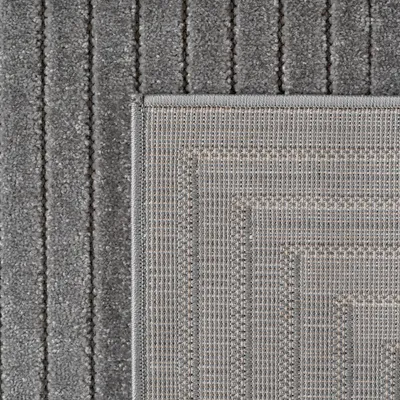 Produktbild von Outdoor Teppich wetterfest, Wohnzimmer, Schlafzimmer, Garten, Balkon, Kurzflor Hoch Tief,Waschbar Teppiche, Größe: 280 x 370 cm, Farbe: Silber-2