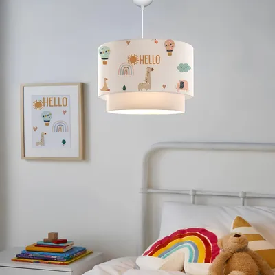 Image de Opviq, AYD-3364, lustre, ABAT-JOUR EN TISSU, multicolore, 70 x 30 x 30 cm