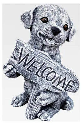 Produktbild von Hundfigur "Welcome" aus Steinguss