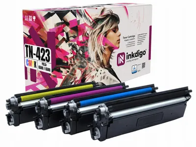Produktbild von Inkdigo Tonerset TN423 für Brother DCP-L8410CDN, DCP-L8410CDW, HL-L8260CDW, HL-L8360CDW – CMYK,, KI-generiertes Bild
