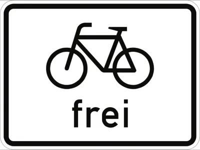 Produktbild von Verkehrsschild VZ1022-10, Radverkehr frei, Alu, RA2, 420x315 mm