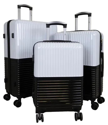 Produktbild von Hartschalen Trolley Set mit tollem Farbdesign Riga Weiß-Schwarz Gr. M, L und XL