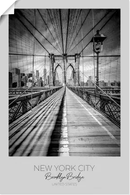 Produktbild von ARTland Poster NEW YORK CITY Brooklyn Bridge III Größe: 40x60 cm