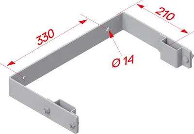 Produktbild von Hymer Wandhalter U-Form Stahl verzinkt Länge 330mm