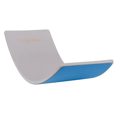 Obrázok produktu pre KiddyMoon Balančná doska drevená pre deti, detská Montessori hračka, rovnováha, balancovanie detskej drevenej hračky, balančná doska Wobble Board Balance, sivá/modrá plsť