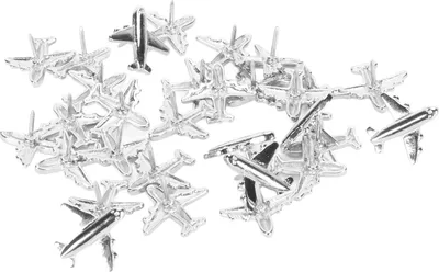 Imagen del producto de Clavijas decorativas con forma de avión, clavijas metálicas con forma de avión, clavijas decorativas, chinchetas decorativas, chinchetas con forma de avión, clavijas para pared