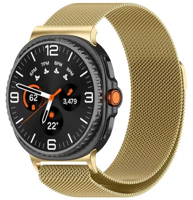 Image de Pour Samsung Galaxy Watch 8 / 8 Classic métal milan maille bracelet magnétique de fermeture d'or