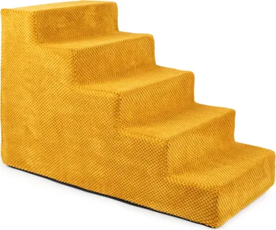 Obrázek produktu pro Schody pro psy Schody pro kočky Schody pro domácí mazlíčky Pomůcka pro lezení Plyšový kryt 5 kroků Honey
