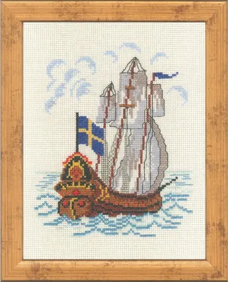 Productafbeelding van Permin borduurset "Zweeds schip", 21x26 cm, 92-0916