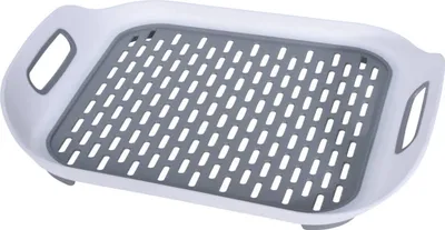 Tappetino Drenante Per Lavello In Gomma – 2 Pezzi Grigi 31x26 Cm, Proteggi Il Lavandino E Filtra Gli Scarti