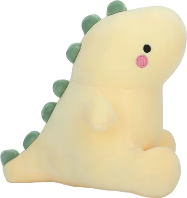 Image de Mignonne peluche dinosaure, poupée en peluche douce et sûre pour enfants, filles, garçons, cadeaux d'anniversaire, jaune, 35 cm