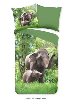 Produktbild von Duvet cover Good Morning 135x200 + 1* 80x80 cm - elephant