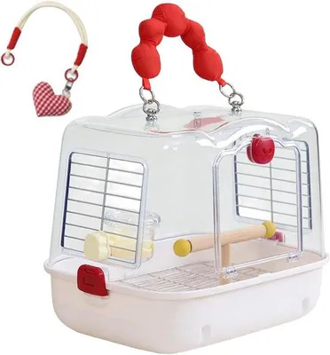 Produktbild von Famanu Vogel Transportbox - Atmungsaktives Design - 33 x 24 x 25 cm - Weiß
