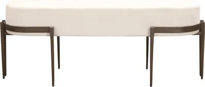 Zdjęcie produktu dla Ławka Adonia 143 cm - Nowoczesny design w kremowej bieli i brązie