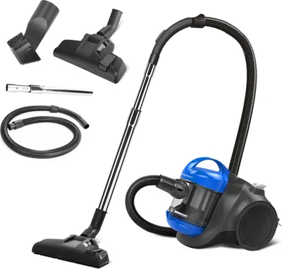 Produktbild von Aigostar Staubsauger mit Beutel, Kanister Bodenstaubsauger Staubsauger mit Einziehbarem Kabel 20 Fuß & HEPA, Verlängerter Teleskopstab und 2 Reinigungswerkzeuge - Blau