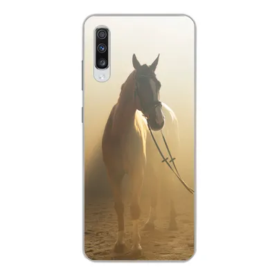 Produktbild von MuchoWow® Handyhülle Schutzhülle Hülle für Samsung Galaxy A70 Pferd - Licht - Sand Silikon Softcase Handy Hülle - Schutzhaube