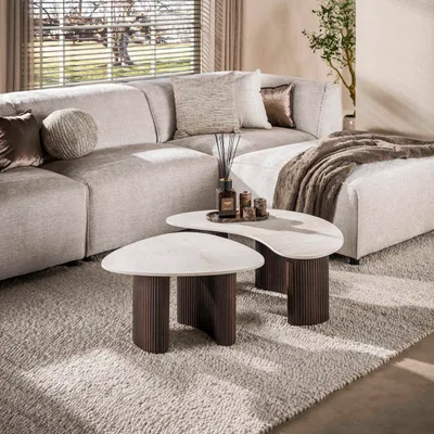 Produktbild von Hoyz Collection – Couchtisch aus Bio-Keramik – Braun – 54 x 88 x 35 cm