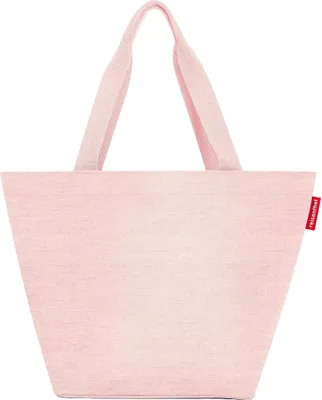 A pink Reisenthel shopper bag is shown against a white background.